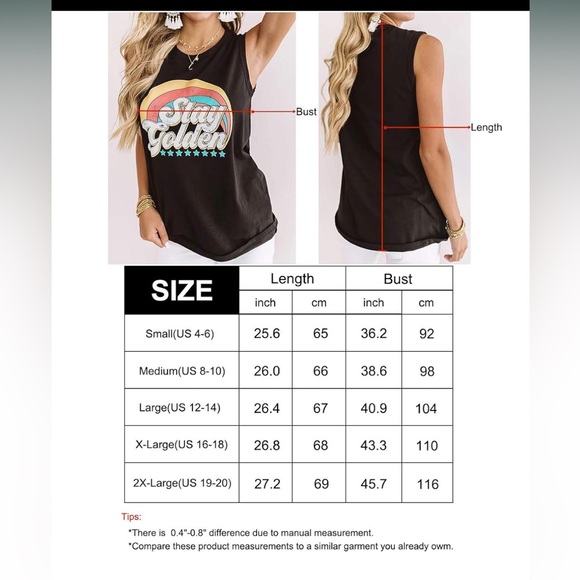 🎯Stay Golden Sleeveless Tank Top - Picture 6 of 15